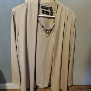 Susan Graver 2. Pc Cardigan and tank  XL